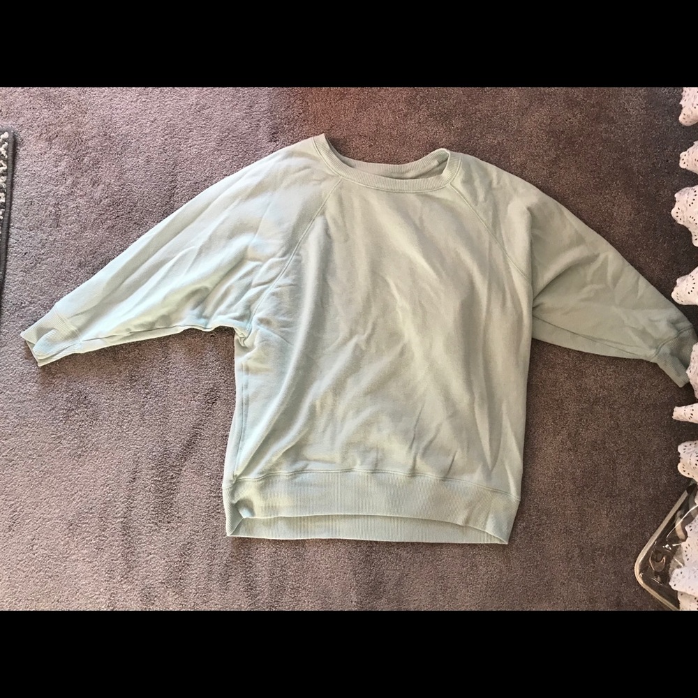 Aerie oversized green crew neck sweatshirt